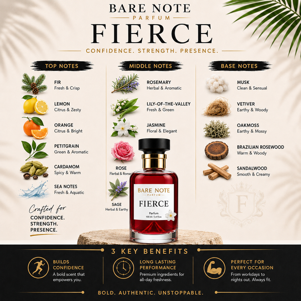 Bare Note Parfum – Fierce  Inspired by Abercrombie & Fitch Fierce Extrait de Parfum | 100 ml
