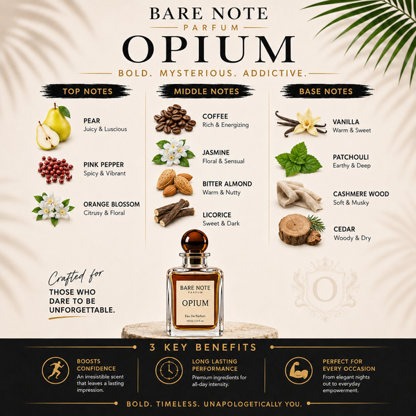 Bare Note Parfum – Opium  Inspired by Black Opium Extrait de Parfum | 100 ml